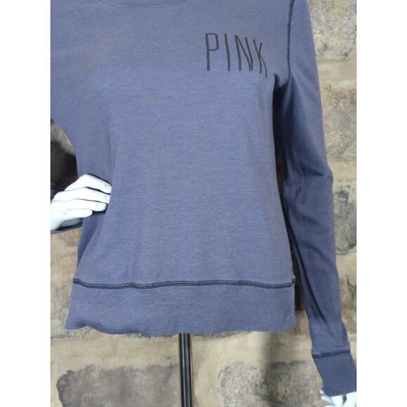 VS Pink Top Blue Athletic Shirt Long Sleeve Neutral Woman's Size Small - Picture 4 of 13